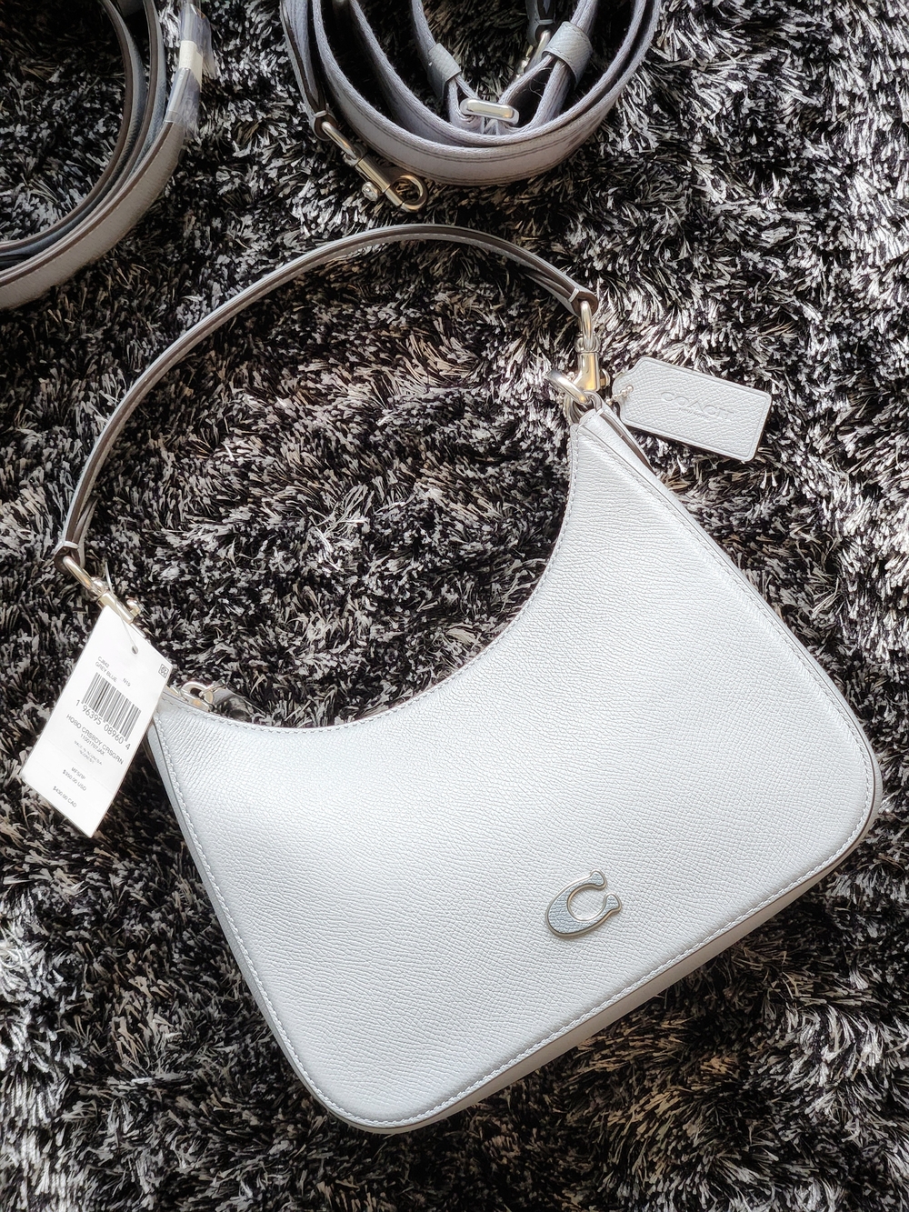 NWT Authenthic Coach Hobo Crossbody Bag In Grey Blue